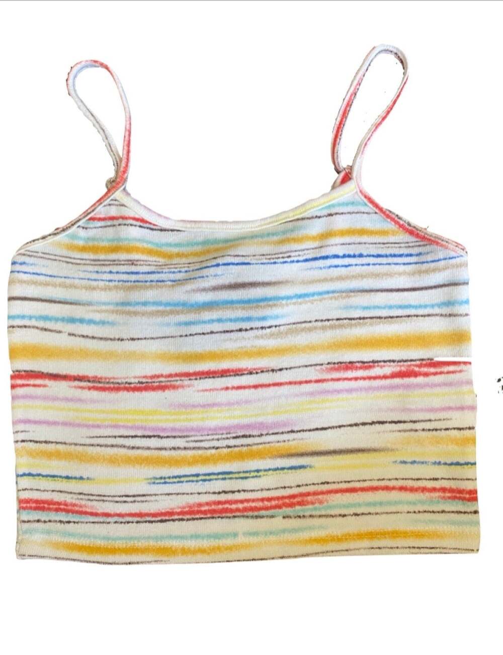 Forever 21 knit top cami size Small ivory/multicolor